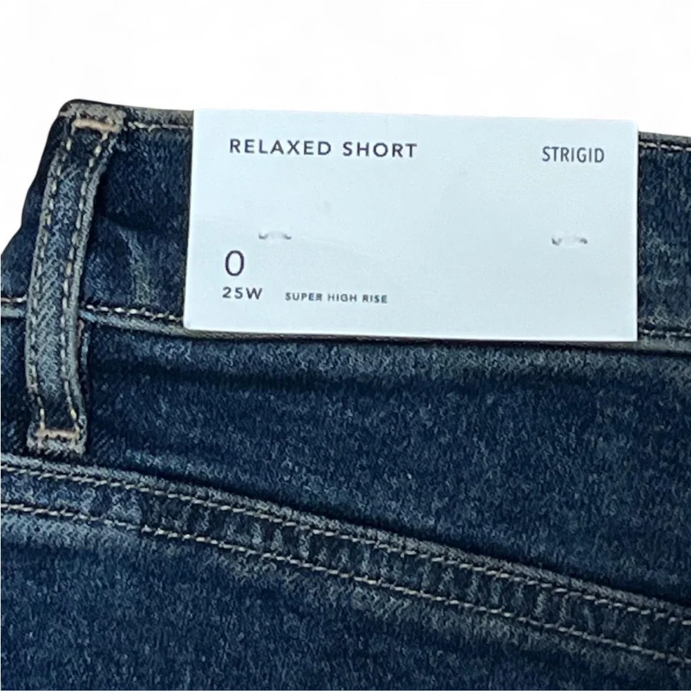 American Eagle‎ Outfitters Women's Dark Wash Super Rise Relaxed Jean Shorts